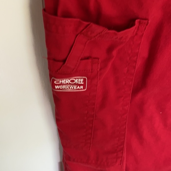 XS Tall Red Cherokee Scrub Pants - Picture 2 of 3